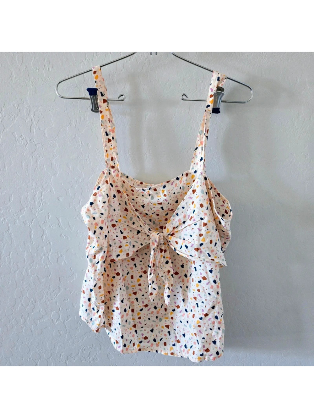 Madewell Womens 10 Terrazzo Tie Front Cami Top